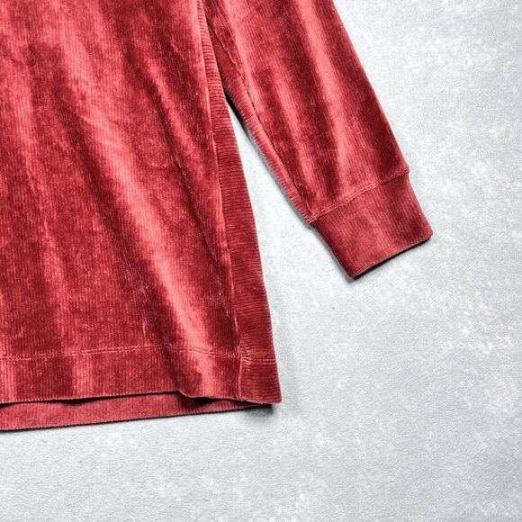 Soft Surroundings Sweater M Orange Caroline Pullover Tunic Corduroy Henna Button - Picture 5 of 11